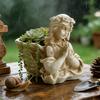 Retro Outdoor Garden Angel Flowerpot Courtyard Balcony Decoration Craft Flowerpot Statue Creative Accessory Gift for Friends