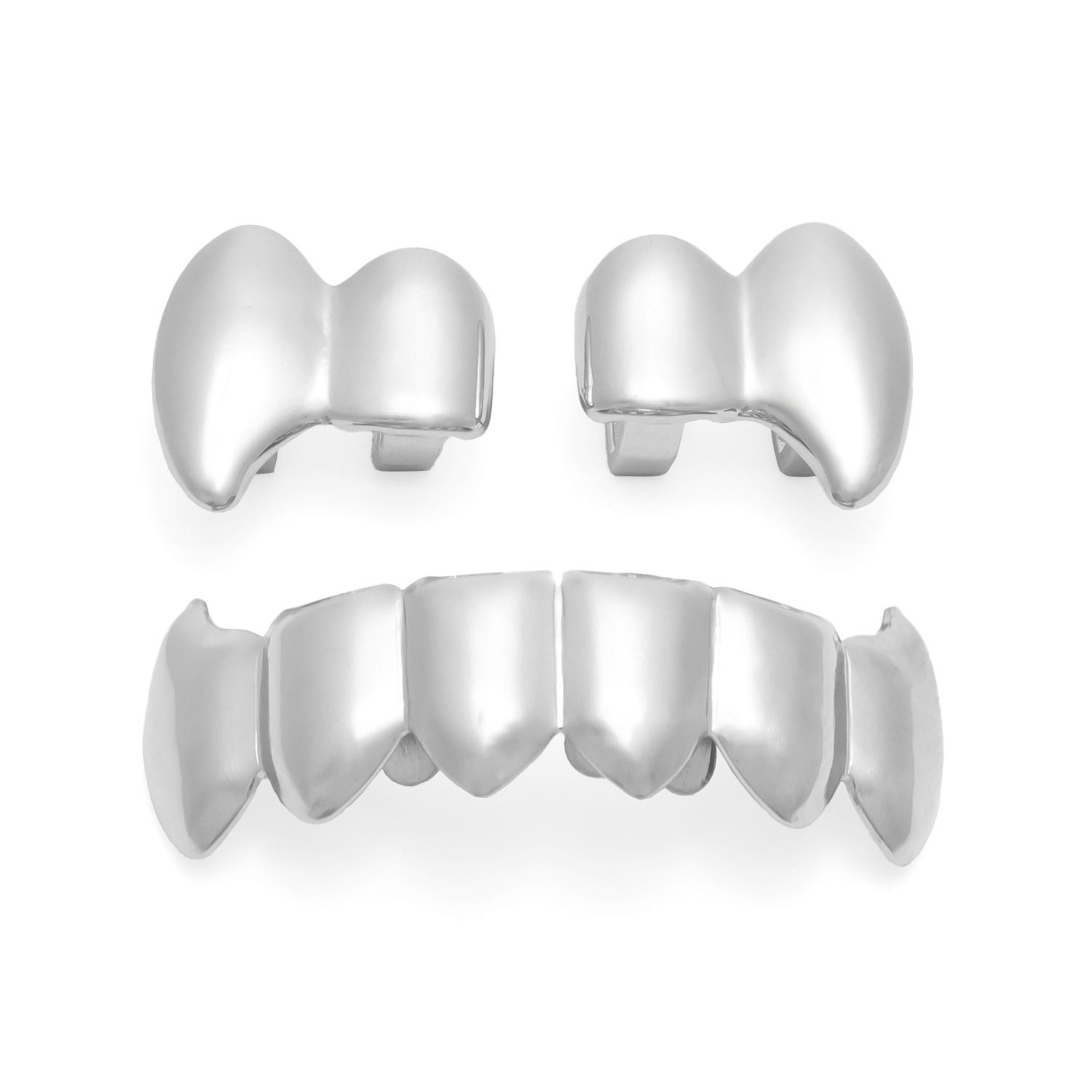 

Золотые вампирские клыки и тигриные зубы грилзы - аксессуар для Хэллоуина и хип-хопа