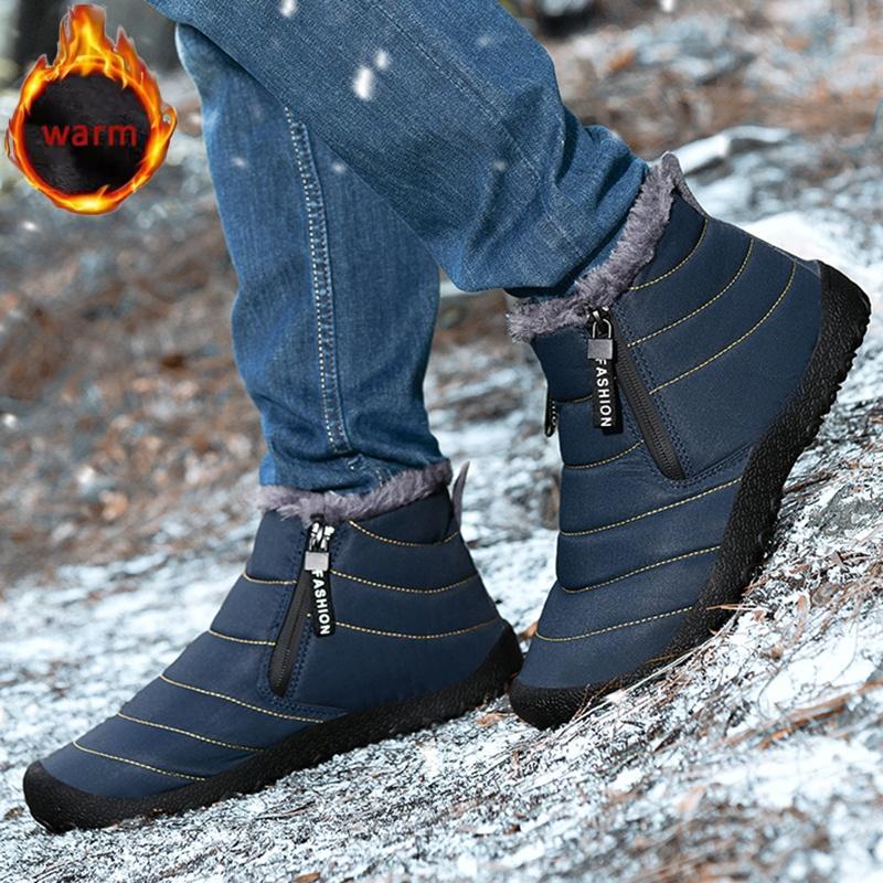 Winter Outdoor Schneestiefel Wanderschuhe Herren Skischuhe High-Top Baumwollschuhe Kältefest Outdoor Sneaker Wasserdicht Rutschfest