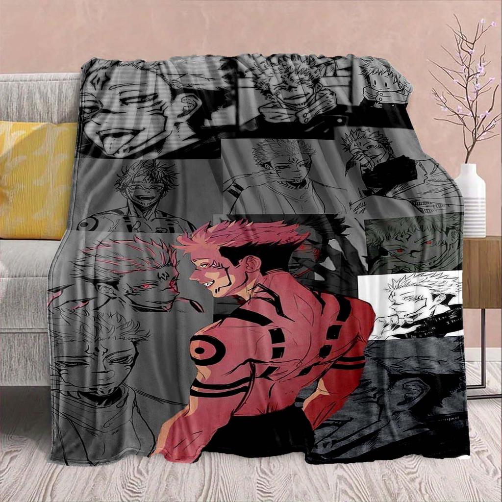 Jujutsu Kaisen Soft Flannel Blanket Warm Cozy Throw Plush Sofa Bed Lightweight Fabric -QJY