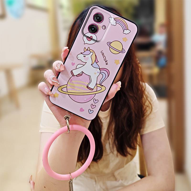 Protective Personality Phone Case For MOTO G55 5G Creative Solid Color Cute Heat Dissipation Bracelet Waterproof Ring