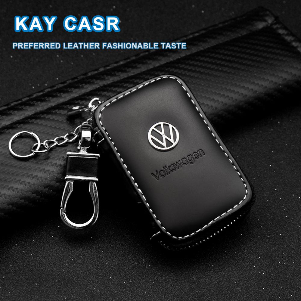 Leder Autoschlüsselhülle Schutz Auto Schlüssel Tasche Schlüsselanhänger Abdeckung für VW Polo Touareg Tiguan Golf T3 T6 T5 B7 B5 Touran Passat Käfer