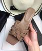 European and American Genuine Leather Women's Flat Slippers, Flat-heeled Women's Shoes, Flip-flops, Large-sized Sandals
