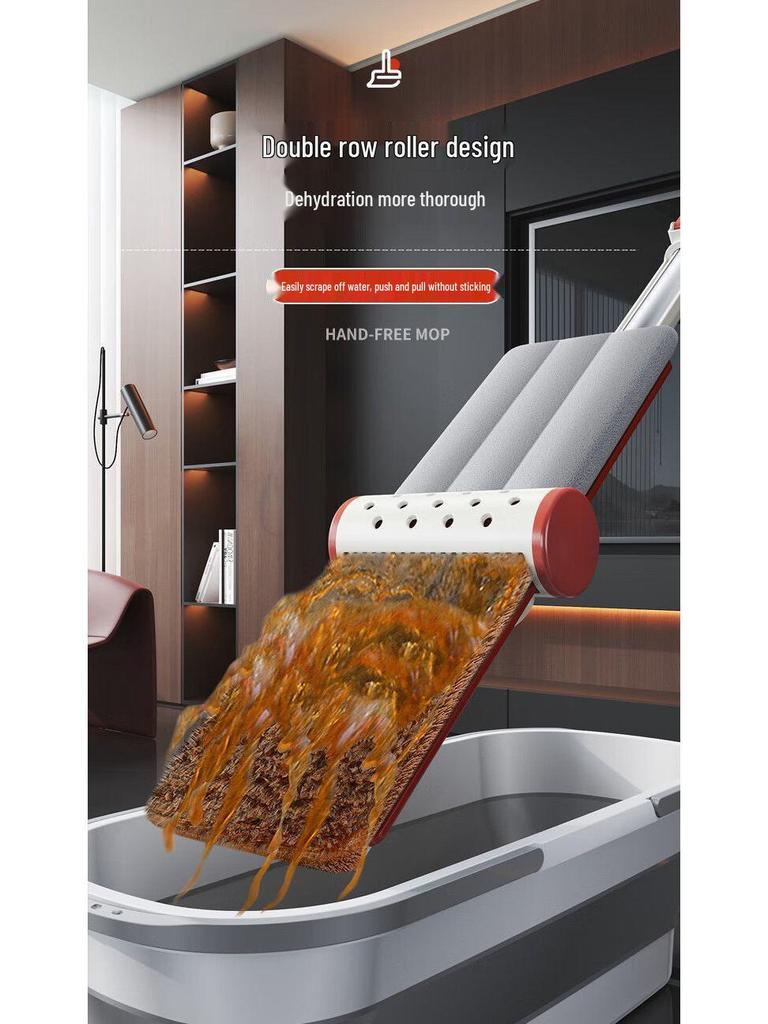 2025 Hands-Free Thickened Flat Mop - Effortless Wet & Dry Cleaning with High Water Absorption