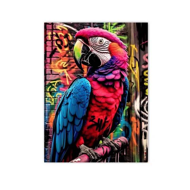 

Животные Граффити Настенное Искусство Холст Живопись Красочный Волк Тигр Орел Жираф Слон Постеры И Принты Картинки для Домашнего Декора 8X12inch 20x30cm