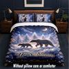 Teddy Bear Theme Custom Text Or Name 3Pcs Bedding Set,1 Flat Sheet & 2 Pillowcases Personalized Home Bedding
