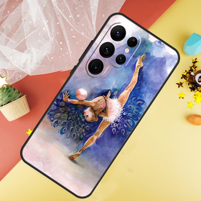 Gymnastics Oil Painting Phone Case For Samsung Galaxy S25 S26 Ultra S21 S20 S22 S23 Ultra S10 Plus S24 FE Cover Coque