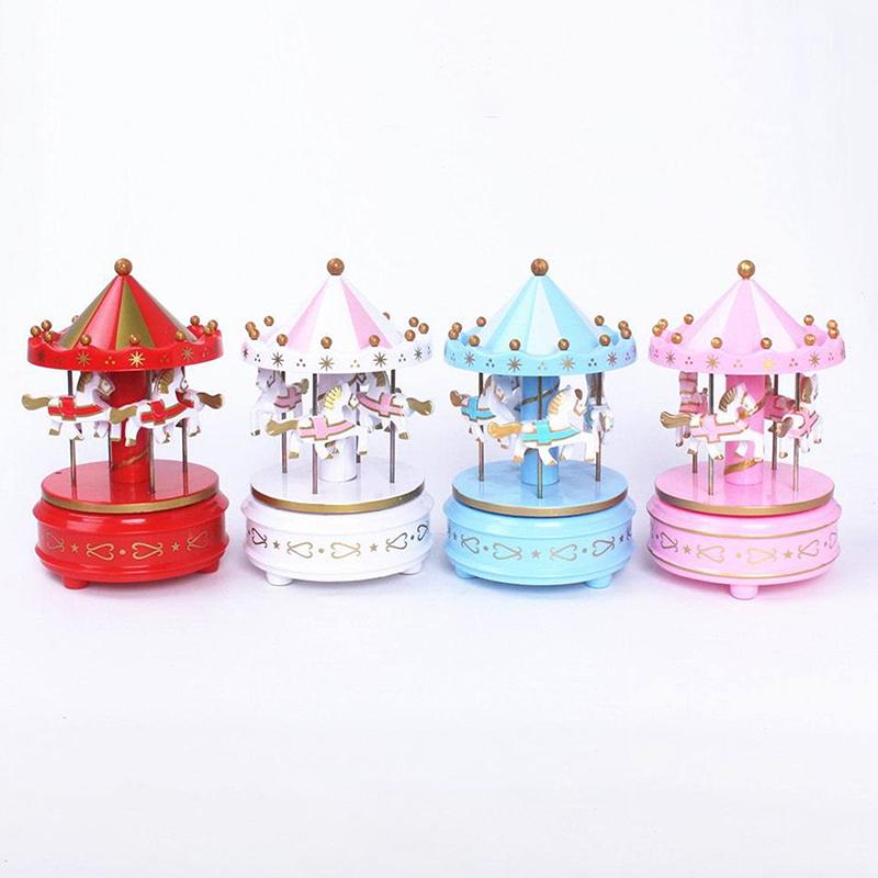 Carillon a giostra, decorazione per torta, regalo di compleanno per bambini, giocattoli, ornamento romantico per il desktop, decorazioni natalizie per la casa