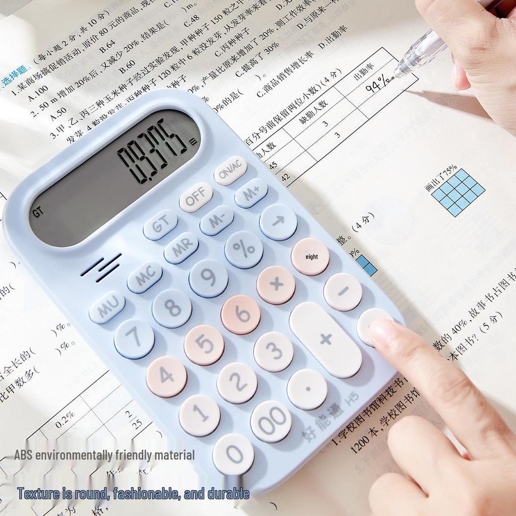 Adorable Silent Student Calculator for Office, Accounting, and Business Use
