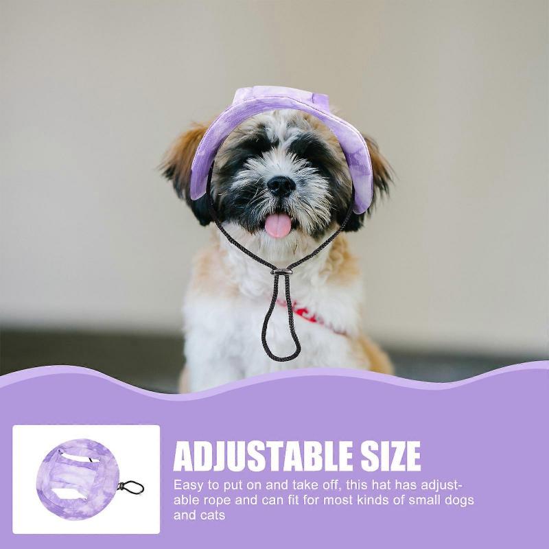 Dog Hat Cotton Puppy Sun Hats for Decoration 3Pcs Set In Purple
