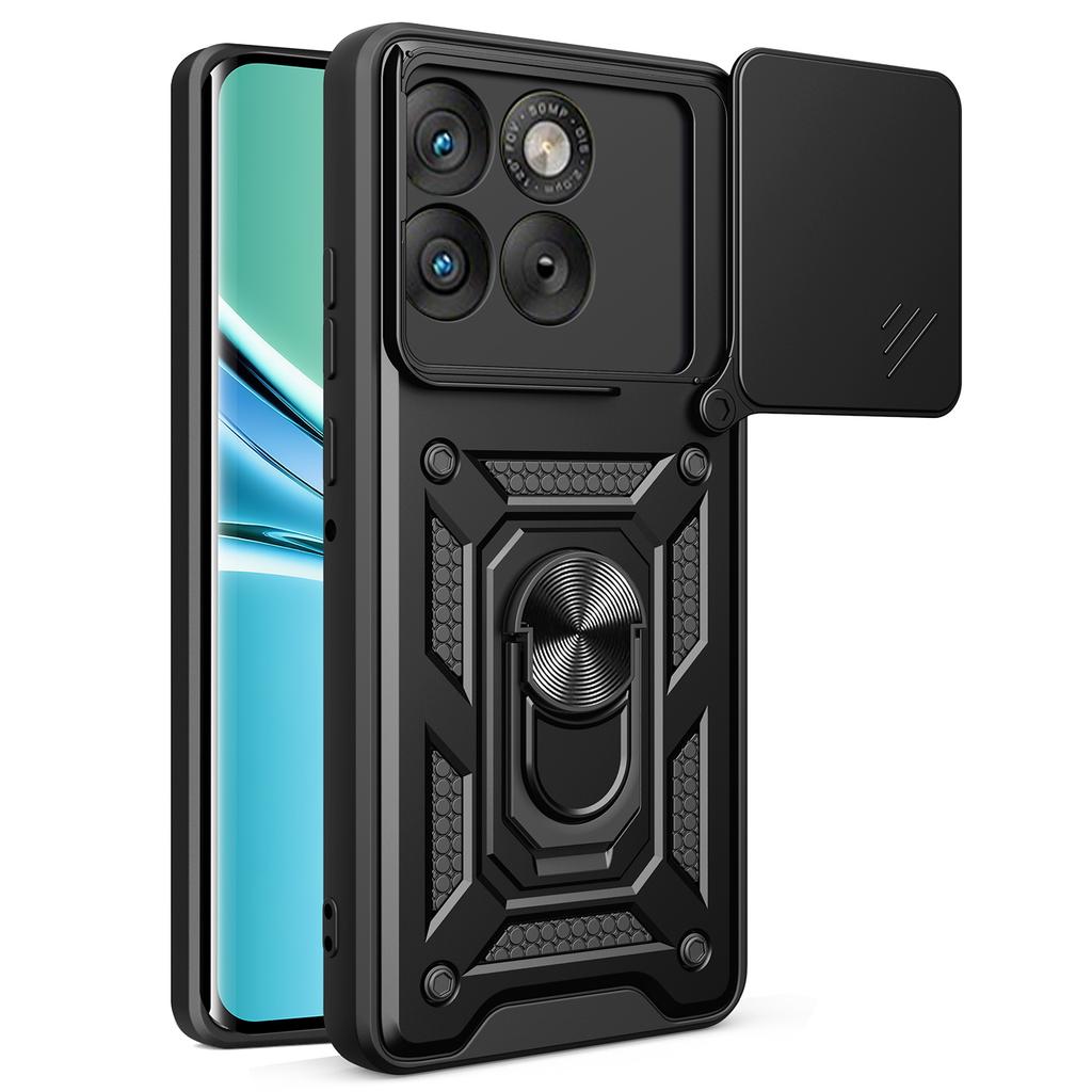 For Motorola Edge 70 5G Case with Slide Camera Lid PC + TPU Kickstand Phone Cover