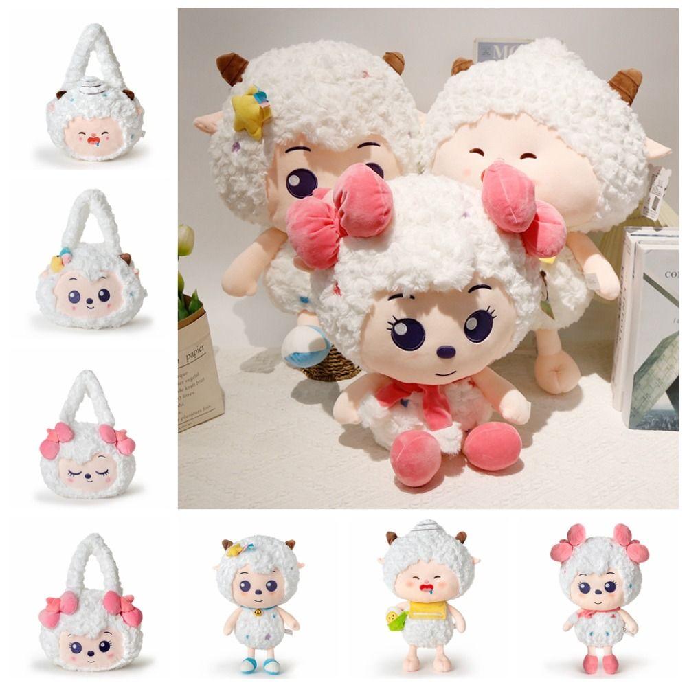 

Милая плюшевая игрушка в виде козочки, милая овечка, большой волк, белая овечка, плюшевые игрушки, милая овечка, кукла, девочка