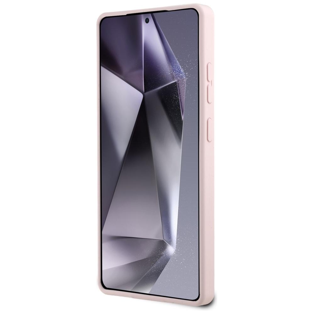 Hülle Karl Lagerfeld Silikon Doppelköpfe und Kreis Magsafe für Samsung Galaxy S25 Ultra Pink