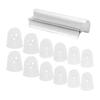 Guitar Sliding Bar Zinc Alloy Grooves Round Tip with 12 Silicone Finger Protectors for Ukulele
