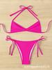 New European And American Sexy Tether Neck Micro Pleated Triangle Bag Beach Bikini