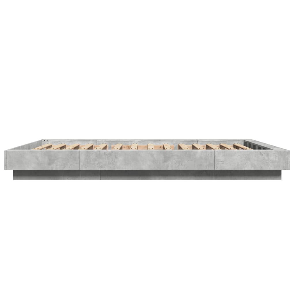 Bed Frame Concrete Grey 140 x 190 cm Engineered Wood