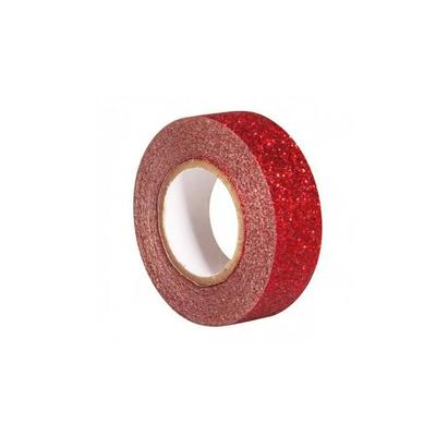Glitter Tape - CLASSIQ - Red - 15mm X 5m - Easy To Tear - Removable Without Residue
