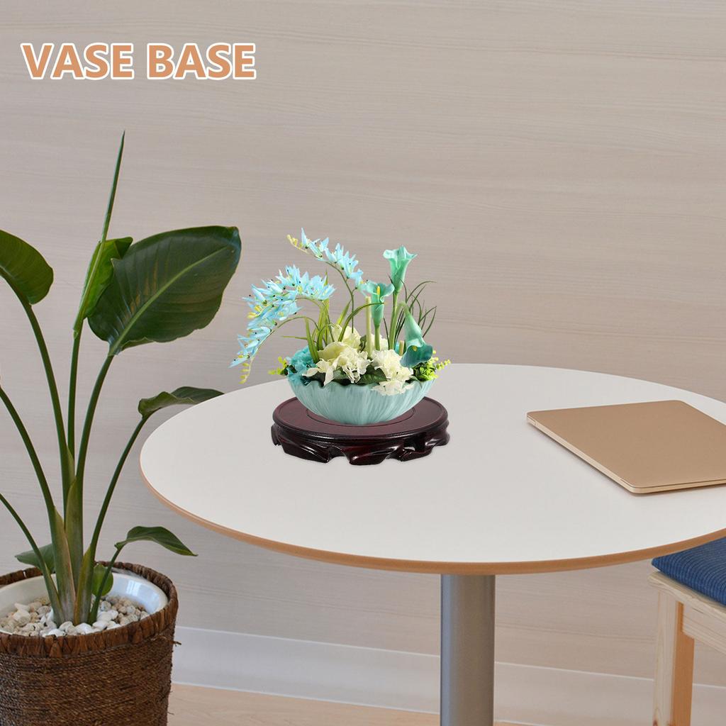 Wooden Display Stand Oriental Wooden Base Decorative Vase Stand Chinese Furniture Base Teapot Plant Pedestal Table Home Decor