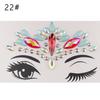 Fashion Colorful 3D Crystal Temporary Tattoo Face Gems Jewels Rhinestone Glitter Adhesive Stickers Festival Body Facial Decor