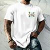 Men's Vintage Texture Print Short Sleeve T Shirt Loose Fit Casual Summer Daily Top Crew Neck Lightweight Breathable Fabric