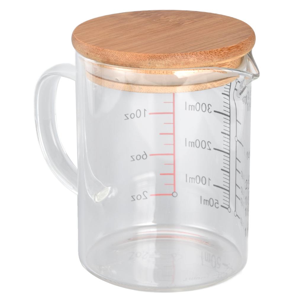 Glassmålekopp V-formet dyse Klarskala Komfortabelt grep Borosilikatglass kaffekopper