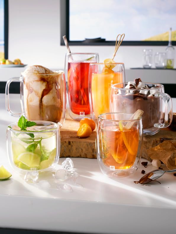 ZWILLING "Double-Wall Whiskey Glass, 260ml, Set of 2" Rocks Glasses, Heat-Resistant, Double-Walled Cups [Official Japanese Product] 39500-215