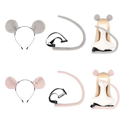 Tier Cosplay Kostüme Kunstfell Katze Fuchs Wolf Felliger Schwanz und Ohren Stirnband Set