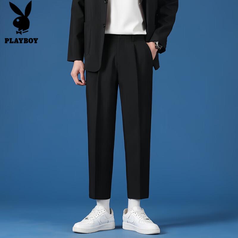 PLAYBOY Men s Cropped Straight-Leg Casual Pants 34