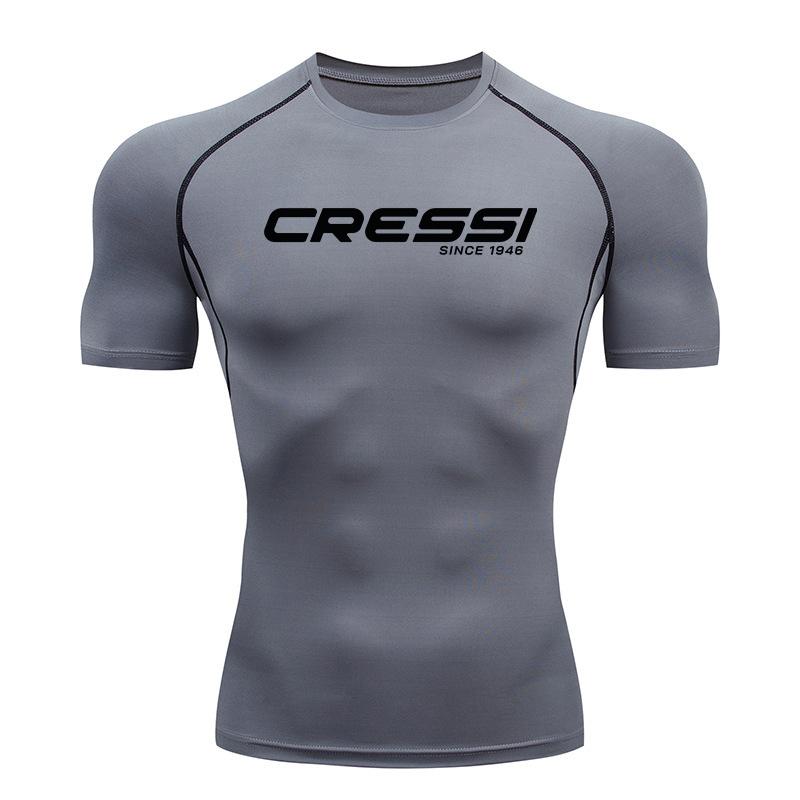 Men Surf SunscreenDiving Suit Rash Protection T-Shirt Swimsuit Tight Short-Sleeved Swimming Floating UV