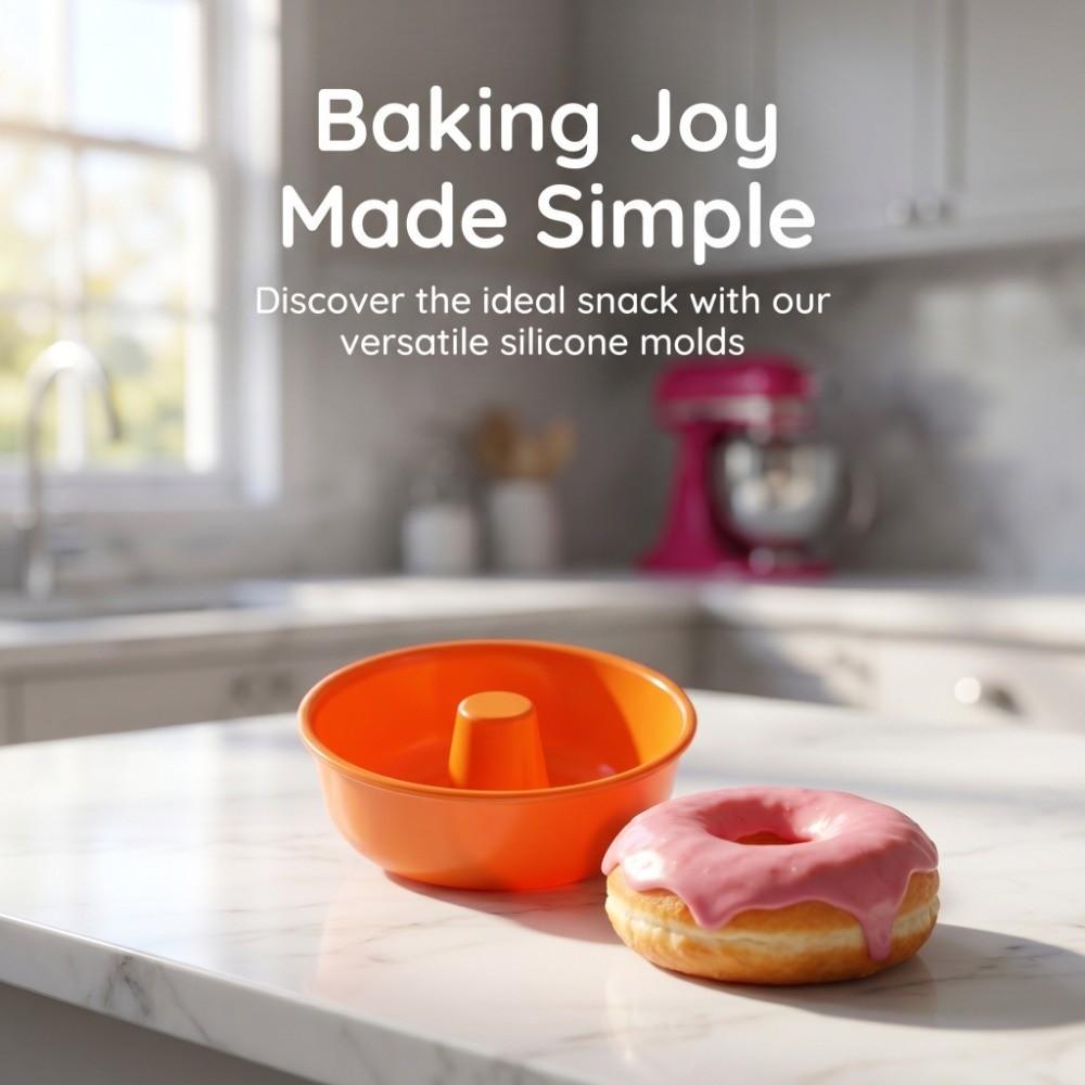 16pcs Non-Stick Silicone Baking Mold Colorful Baking Cups Durable Donut Mold  Bakery Catering