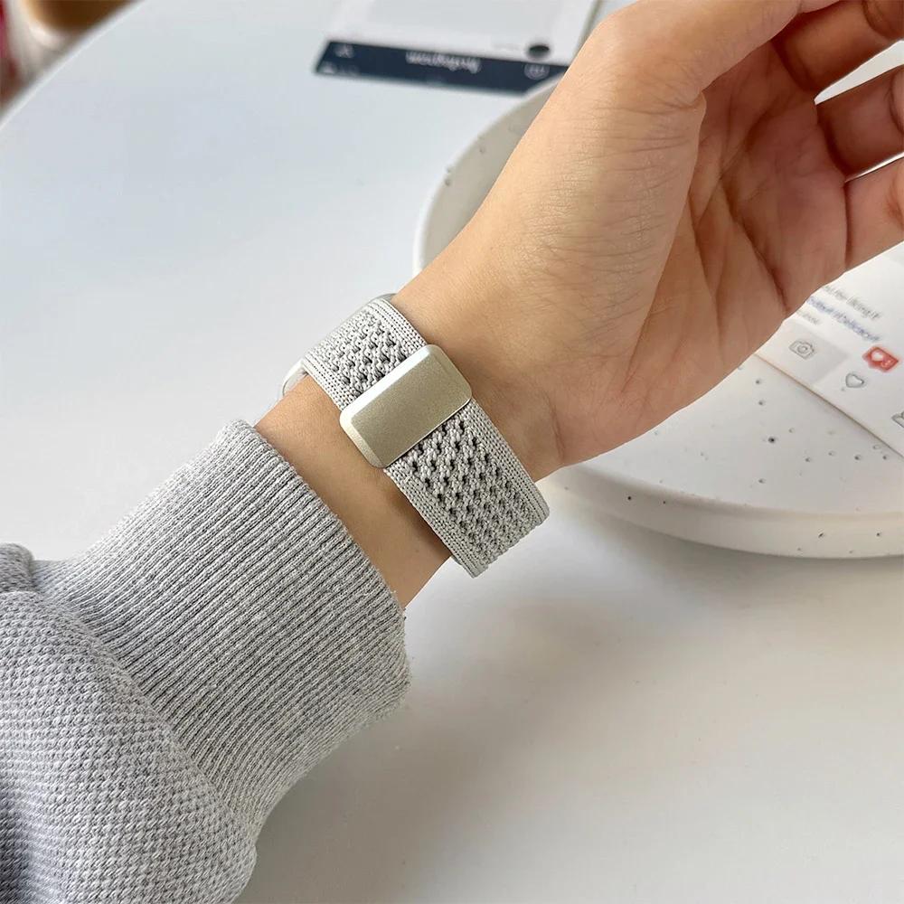 Nylon Magnetic Band for Apple Watch 45mm 41mm 44 40mm Series 10 46mm 42mm Soft Bracelet for IWatch Ultra 49mm 9 7 8 6 5 4 Strap
