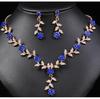 Vintage European & American Bridal Flower Rhinestone Wedding Jewelry Set: Necklace & Earrings