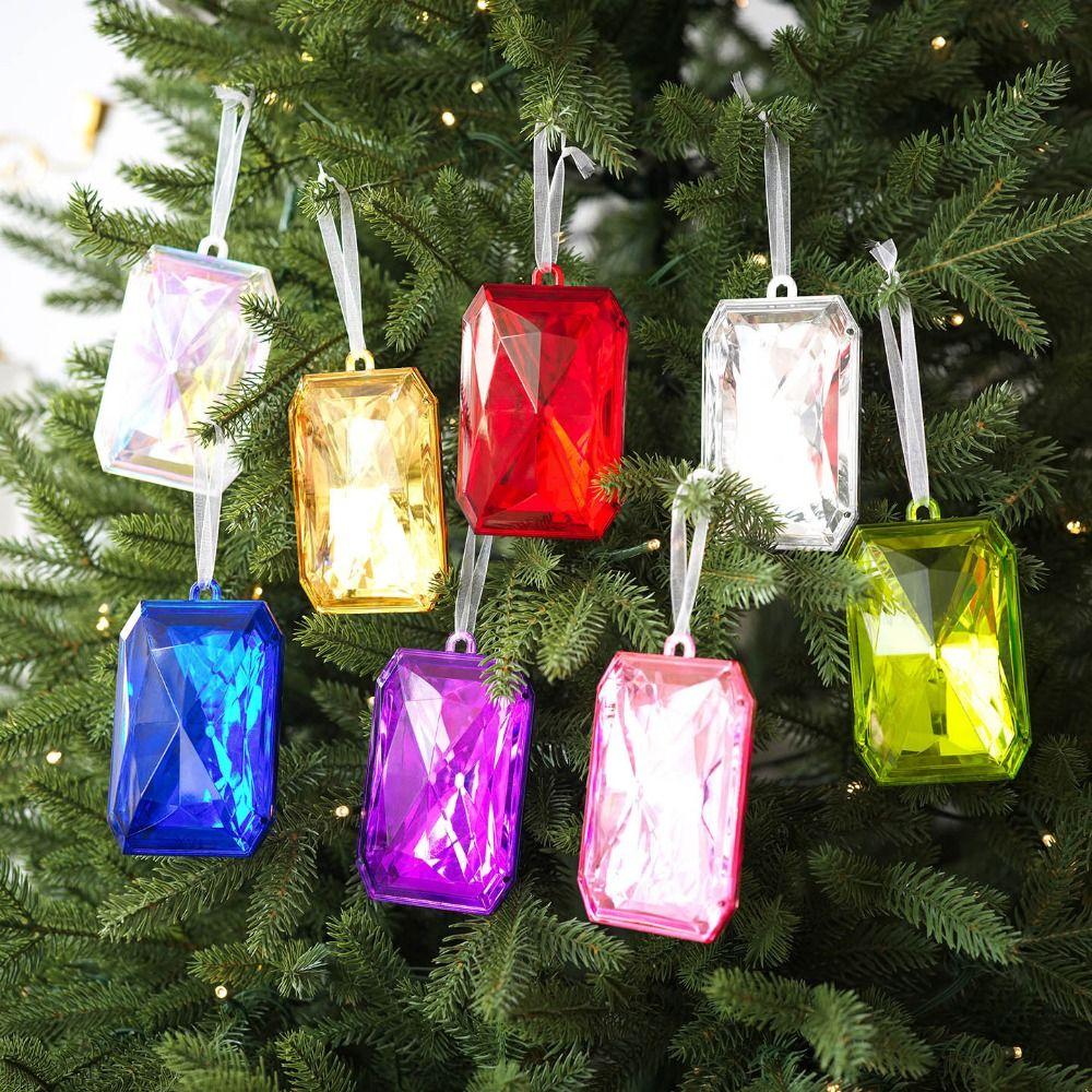 Square Christmas Hanging Decoration Multicolor Xmas Tree Ornament  Party Supplies