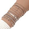 Minimalist Women's Multilayer Alloy Bracelet Set - 10-Piece Cuban Chain Style.
