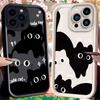 Hübsche Katzen-Handyhülle für iPhone 15 14 13 12 11 Pro Max XS X XR 8 7 6S 6 Plus SE 2020 Flüssigsilikon Staubdichte Rückabdeckung Funda