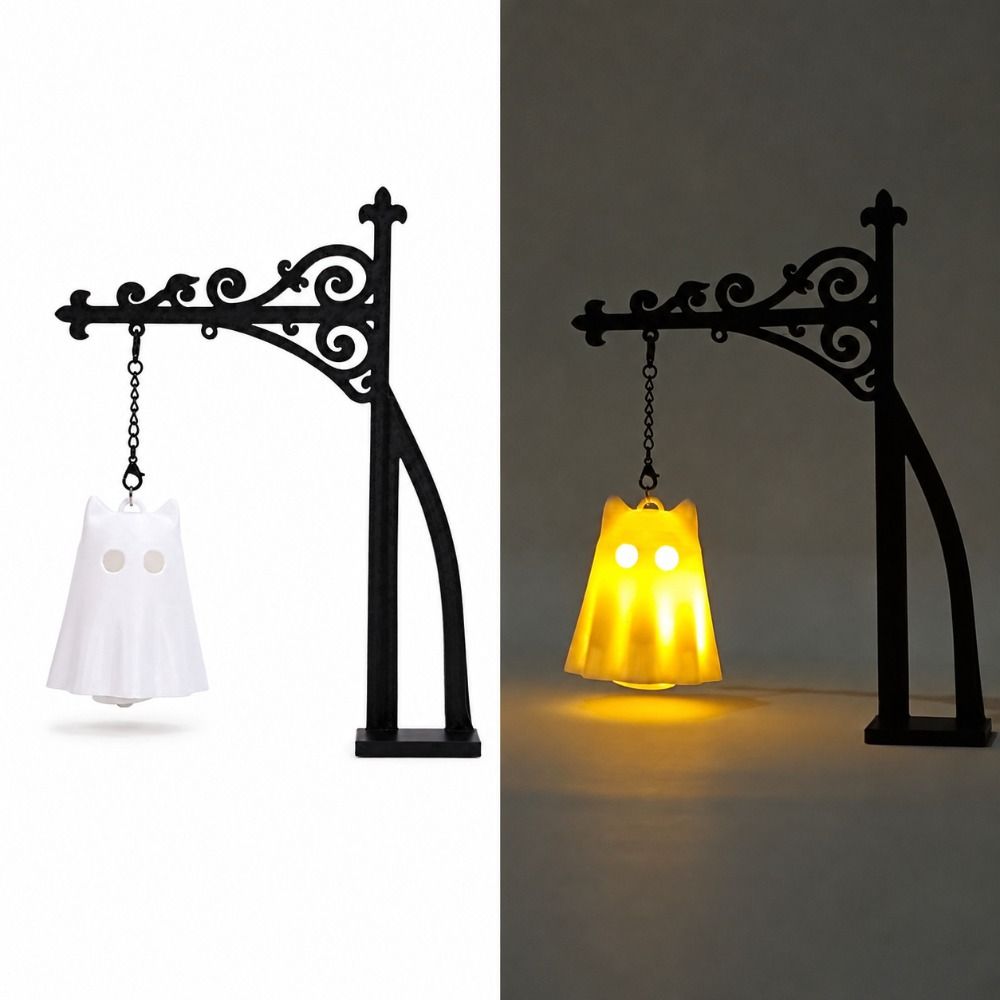 Warm LED Bookshelf Lighting Ghost Vintage Miniature Street Lamp New Book Nook Light Home Library