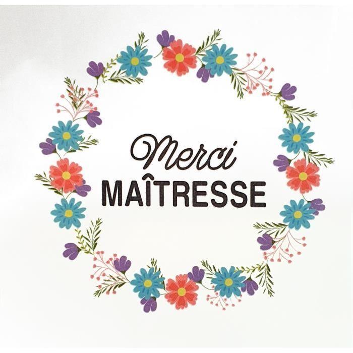 Transfert thermocollant - MEGACREA DIY - Merci Maitresse - 10 x 10 cm - Facile à appliquer