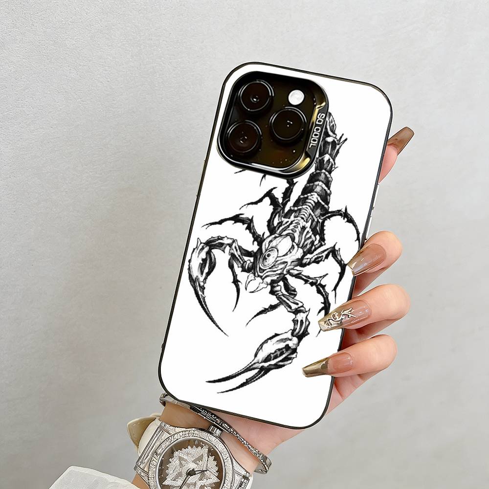 

Scorpion Totem Phone Case For iPhone 17,16,15,14,13,12,11 Plus,Pro Max,XS,Colorful Silver Phone case Funda Cover iPhone14Plus