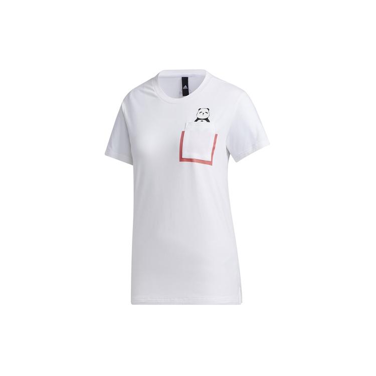 (WMNS) adidas Panda Pocket Tee Sports Stylish Short Sleeve White Women s GL5645 XXL