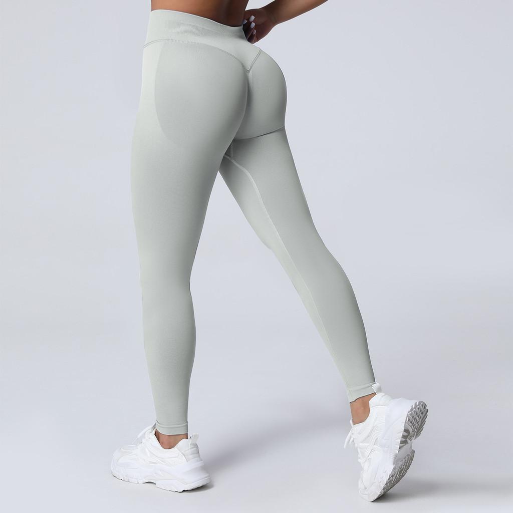 Seamless Matte High Waist Workout Leggings With Peach Lift For Yoga And Running