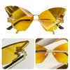 Butterfly Glasses Women Rimless Sunglasses Small Face Diamond Butterfly Sunglasses Rhinestone Bling Sunglasses Cat-Eye