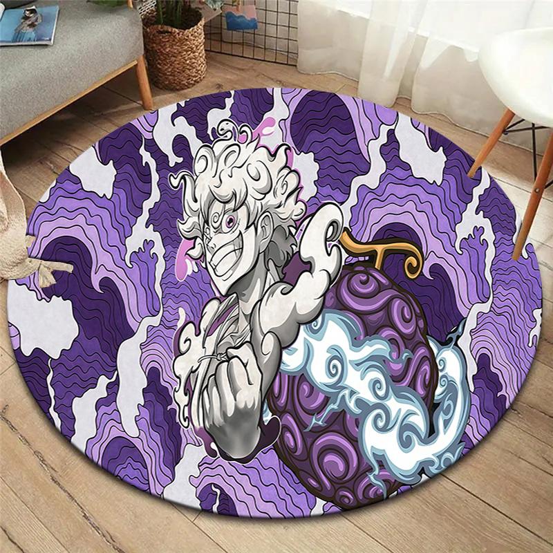 One Piece Gear Round Area Rug Carpet Rug For Living Room Bedroom Sofa Playroom Decor Nonslip Floor Mat