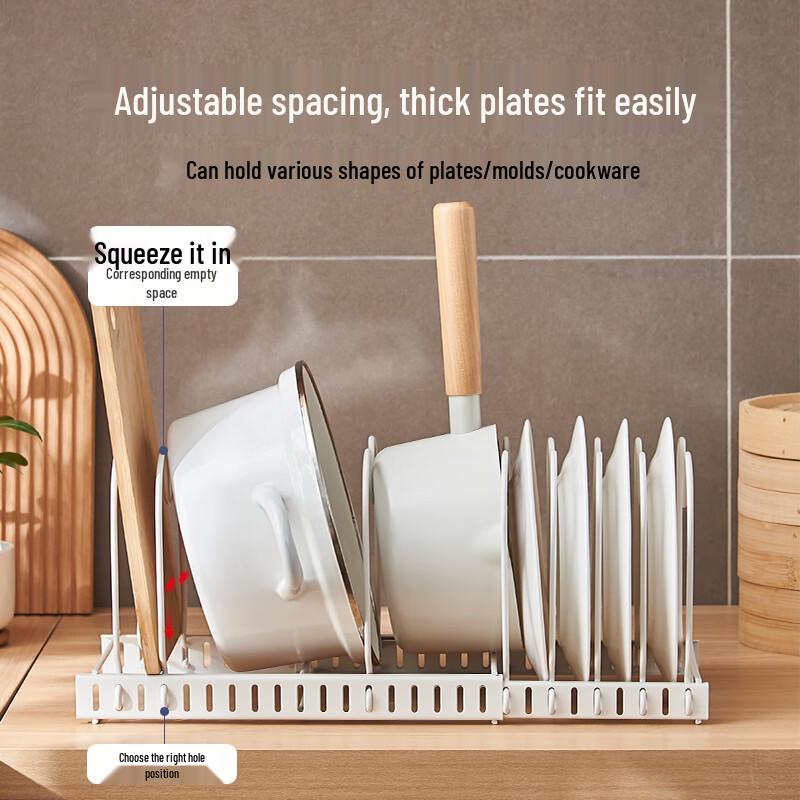 ZISIZ Expandable Pot Lid & Dish Storage Rack