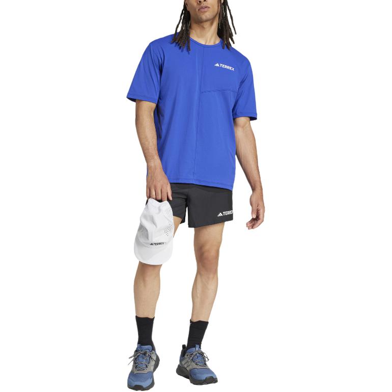 adidas Terrex Letter Round Neck Short Sleeve T-Shirt Men Tops Blue JE0392