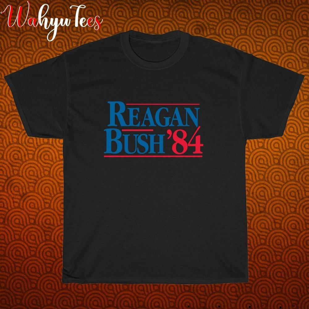 

New! Reagan Bush 84 Logo Black Grey Navy White Size S-5XL Unisex T-Shirt S