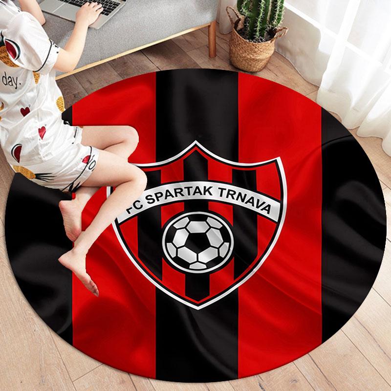 FC Spartak Trnava Round Area Rug,Carpet Rug for Living Room Bedroom Sofa Playroom Decor,Non-slip Floor Mat