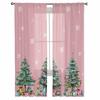 Christmas Tree Gifts Sheer Curtains for Living Room Decoration Window Curtains Kitchen Tulle Voile Curtains