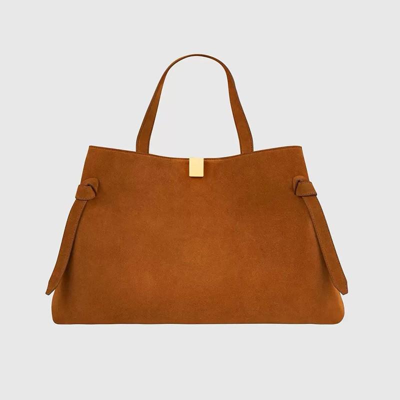 

Tot Suede Pot Sticker Bag High-end Niche Commuting Handbag Cross-slung Women 32x11x18cm коричневый