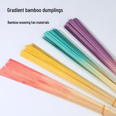 Bamboo Weaving Kit: Color Gradient Bamboo Strips, Sticks, and Slices - Handmade Weaving Material Package for Intangible Cultural Heritage Crafts.