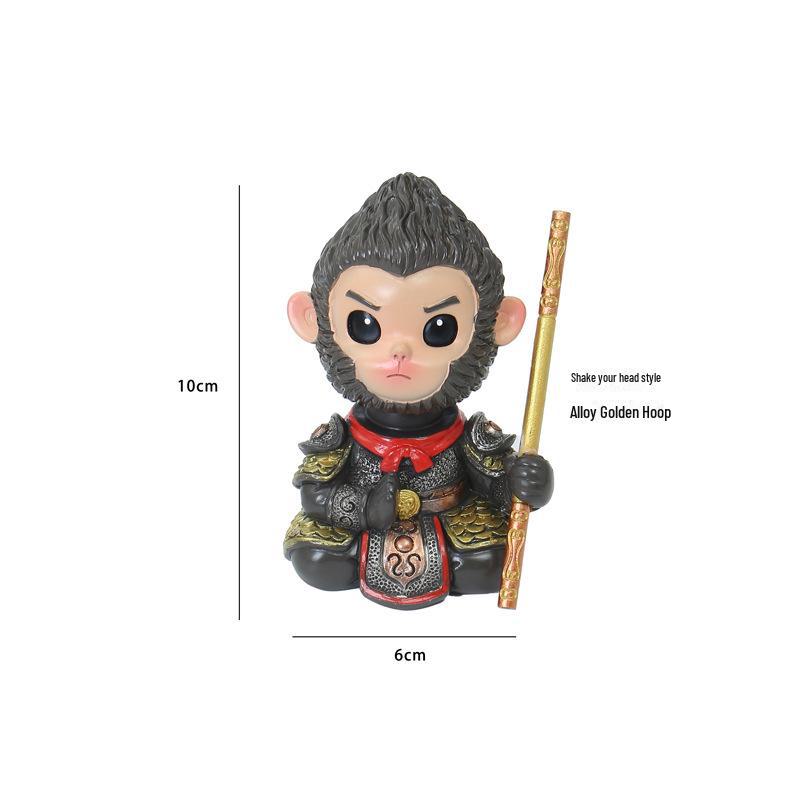 

Мифический король обезьян Q-версия, милая мультяшная кукла с качающейся головой для рабочего стола или автомобиля - идеальный подарок для парня